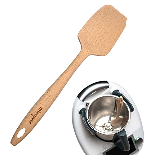 Mixcover Spatola In Legno Sostenibile Adatta Per Bimby Tm 5 Tm 6 Tm 31 Di Ricambio Per Spatola Rotante, Raschietto Per Impasto, Cucchiaio Da Cucina Ve