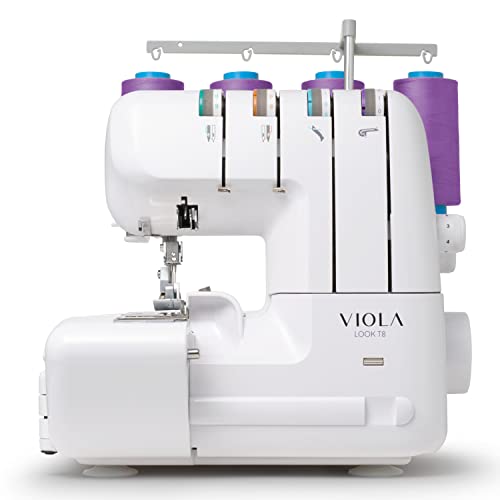 Viola Look T8 Macchina Tagliacuci Con Differenziale, Taglia E Cuce Facile Per Principianti, Overlock Con 12 Punti Di Cucito Per Cucire Tutti I Tipi Di