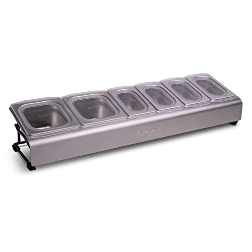 Ooni Porta Ingredienti Pizza – Portacondimenti Forno Pizza – Organizer Cucina 2 X 1.6L E 4 X 0.8L Contenitore Topping – Accessori Forno Pizza