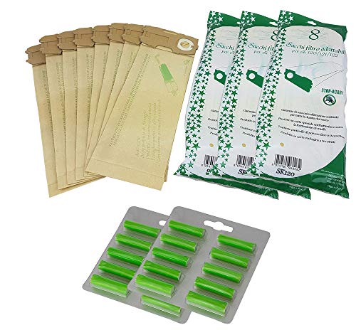 S&G Group 24 Sacchi-Filtro E 20 Profumini Per Aspirapolvere Folletto Vk120, Vk121, Vk122 Garantiti