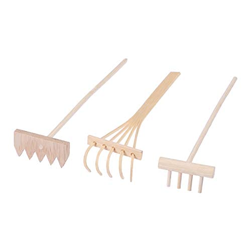 Supvox Mini Meditation Accessori Set Rastrelli Per Sabbia Da Giardino Zen Vassoio Fai Da Te Tabletop Decorazione Feng Shui Decor Per Home Office 3 Pez