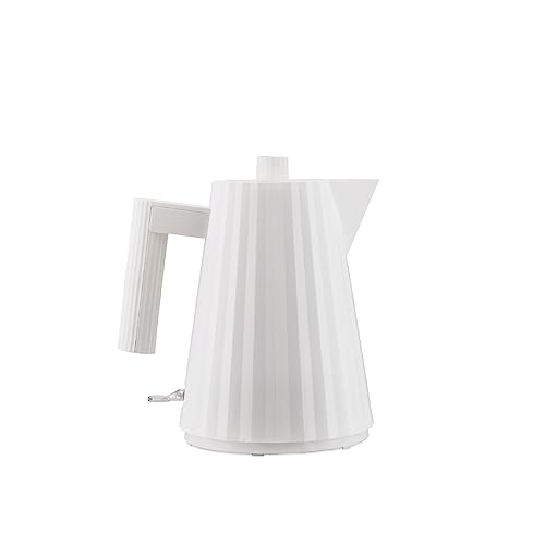 Alessi Plissé Mdl06/1Wuk - Bollitore Elettrico Di Design, In Resina Termoplastica, Presa Inglese 2400W, 100Cl, Bianco