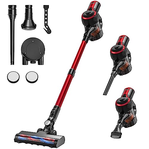 Conopu Aspirapolvere Senza Fili 25Kpa, Potente Scopa Elettrica Senza Fili Da 160W Con 2 Modalità, Scopa Elettrica Luci A Led, Batteria Rimovibile, Aut