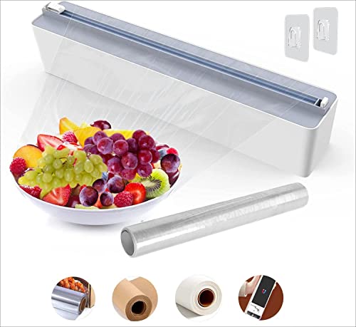 Quasziwa Dispenser E Taglierina Magnetica Per Pellicola Trasparente Dispenser Per Carta Stagnola Montaggio A Parete, Organizzatore Di Involucri Di Cuc