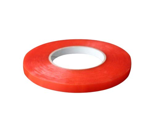 Nastro Biadesivo Adesivo, 6 Mm, Facile Da Sollevare, Molto Forte, Molto Lungo, 50 M, Colore Rosso.