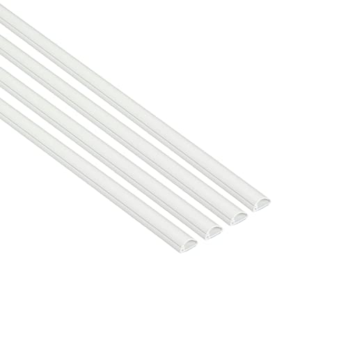 D-Line, Micro Canal Portacables De 4 Metros De, Cubierta De Cable Autoadhesiva, Solución De Gestión De Cables - 16Mm (Anch.) X 8Mm (Alt.) – 4 Piezas D