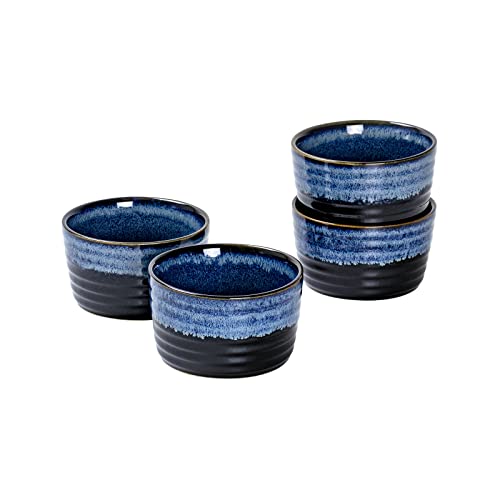 Pirottini Ceramica Per Soufflé, Unicasa Ramekins Set Di 4 X 240Ml, Pirottini Da Soufflé In Porcellana Per Muffin, Cupcake E Budini - Glassa Di Reazion