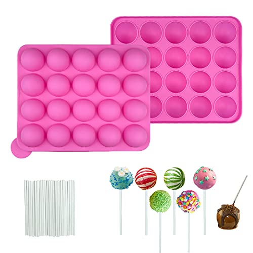 Stampi Per Cake Pop, Silicone Lollipop Mold, 20 Stampi Pop Per Caramelle, Moulle Pop Cake Portare 20 Bastoncini Di Lecca Lecca, Stampo Lecca Lecca Sil