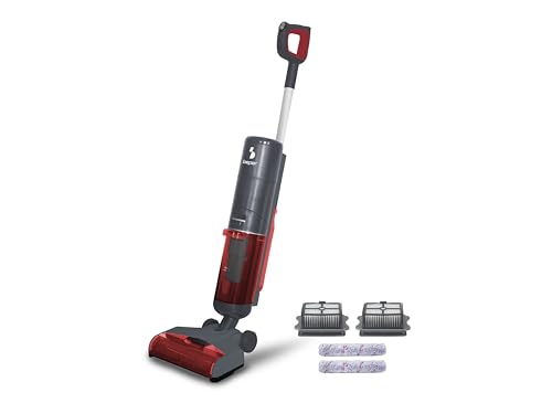 Beper P202Val200 Lavapavimenti Senza Filo Potente A 2 Velocità Pavimenti Con Display Led, Aspirapolvere Lava Aspira Asciuga Rosso, 200 W, 1.2 Litri
