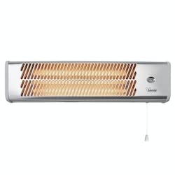 Bimar Hr312 Stufa Elettrica Da Esterno Al Quarzo Da 1500W, Stufetta Radiante A Parete Con 3 Potenze Di Riscaldamento Istantaneo, Kit Fissaggio Incluso