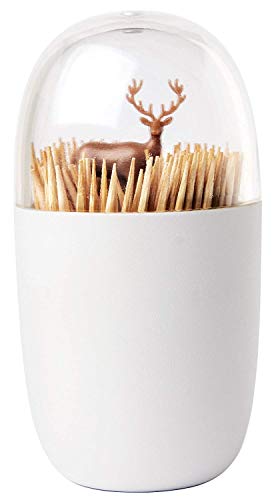 Deer Meadow Toothpick Holder By Qualy Design. Brown Color. Unique Home Design Decoration. Unusual Gift. By Qualy