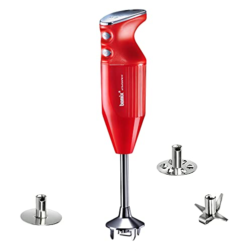 Bamix Frullatore A Immersione Sbattitore M250 Prime Incl. Lama Multiuso, Frusta, Frullino In Acciaio Inox, 250 Watt, 2 Velocità, Made In Switzerland,
