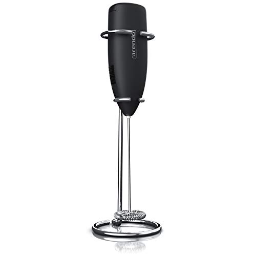 Arendo – Frullino Montalatte Milksky – L’Originale Frullino Montalatte A Fruste Con Supporto In Acciaio Inox Di Arendo - Motore A 14.200 Rpm - Frusta