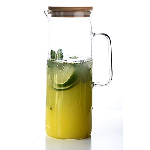 Tamume 1,5 Litri Brocca D'Acqua Con Bambus Deckel, Design Semplice Brocca D'Acqua