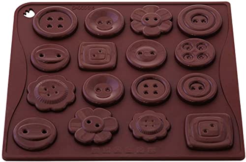 Selecto Bake Stampo Per Cioccolatini In Silicone Con 16 Bottoni, Accessori Per La Cottura Di Caramelle Al Cioccolato, Colore Marrone