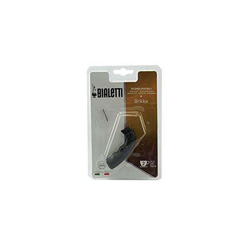Bialetti 0800217 Blister 1 Manico Brikka 2 Tazze, Plastica, Nero, 19 X 2 X 12,5 Cm