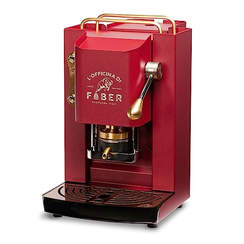 Faber Coffee Machines | Modello Pro Deluxe | Macchina Caffe A Cialde Ese 44Mm | Rifiniture Ottonato | Pressacialda In Ottone Regolabile | Elettrovalvo