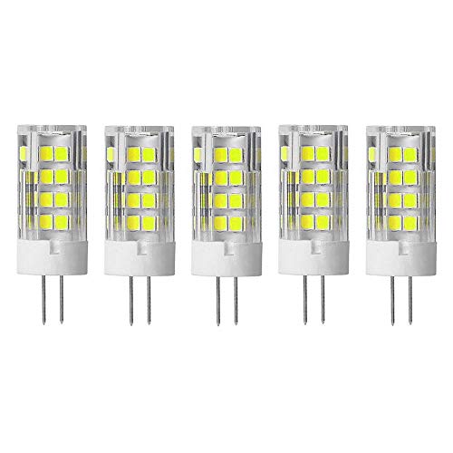 Jiotouhu 5X G4 Led Lampadine 5W Led Luce Lampada 51 Smd 2835Leds Bianco Freddo 6000K Led Lampadina 500Lm Equivalente A 50W Alogena Ac/Dc12V