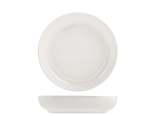 H&H Set 12 Piatti Fondi Stoccolma Bianco Cm 22
