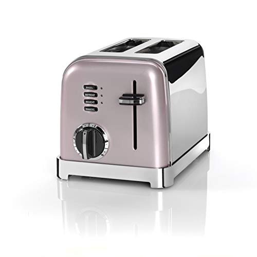 Cuisinart Cpt160Pie Tostapane 2 Fette, Acciaio Inox, Funzione Bagel, Funzione Scongelamento, Funzione Riscaldamento, 6 Livelli Di Tostatura, Pink, Ros