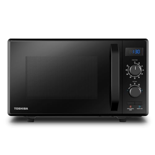 Toshiba Microonde 3 In 1 23L Mw2-Ag23Pf(Bk), Microonde A Piede Con Funzione Grill & Combi, Grill 900W/1000W, Funzione Eco, Vassoio Girevole Con Memori