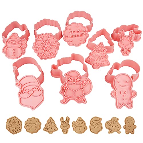 Yisscen Stampini Per Biscotti In Plastica, Set Di 8 Formine Per Biscotti 3D, Natale Stampini Per Biscotti, Taglia Biscotti Pasta Frolla, Tagliabiscott