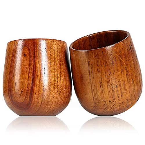 Ganzoo Tazze Di Legno/Tazze Decorative (Tazze Decorative), Bicchieri In Legno Ecologico Con Una Capacità Di 150 Ml, Tazze Di Legno Dal Design Semplice