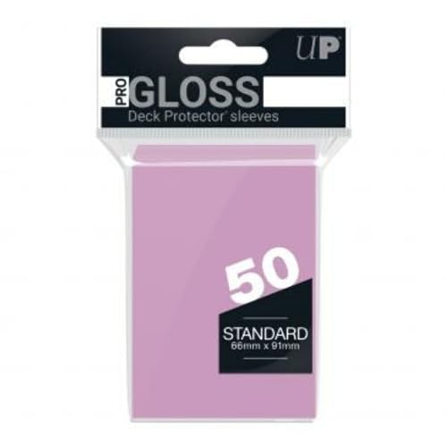 Ultra Pro Card Sleeves 50Pk-Pink, Fundas Standard Color Rosa Claro Para Cartas Paquete De 50 Unisex Adulto, 14Cm X 8Cm X 2Cm
