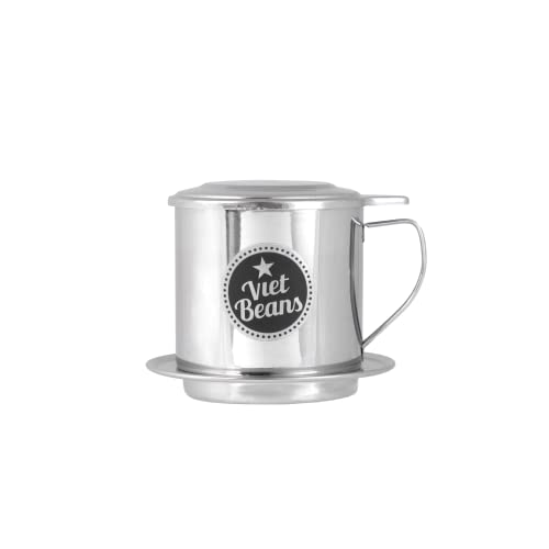 Vietbeans Vietnam Cafe Phin - Filtro Per Caffè - 1 Tazza Da Caffè - Riutilizzabile In Acciaio Inox - 100 Ml