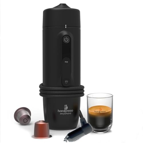 Handpresso Auto Capsule | Macchina Caffe 12 Volt / 24 Volt (Auto O Camion) Per Capsule Espresso Compatibili | Macchina Caffè Da Auto | Macchina Caffè