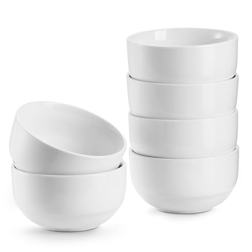 Dowan 300 Ml Set Di Ciotole In Porcellana, Ciotole Per Gelato, Ciotoline Da Dolce, Ciotoline Da Snack, Set Di 6, Bianco
