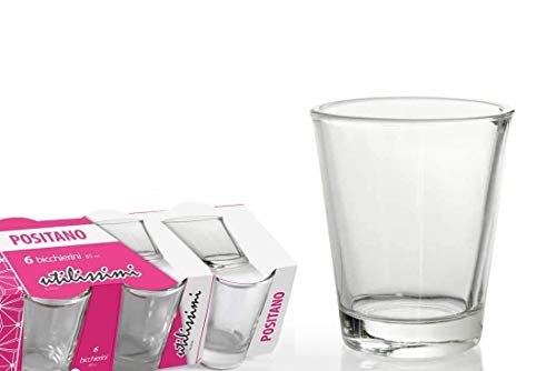 Gicos Import Export Srl Set 6 Bicchieri Bicchierini In Vetro Trasparente 85 Ml Chupiti Digestivo Positano Joz-791314