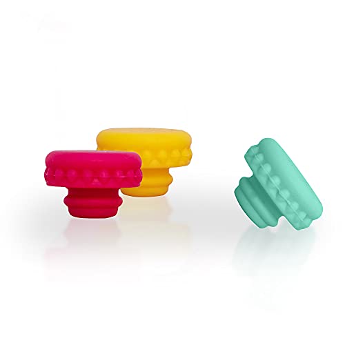 Cécoa -Set Di 3 Tappi In Silicone Per Bottiglia Vino, Champagne, Sidro E Birra, Sostituisce Tappi In Sughero, Riutilizzabili, Tappo Per Vino, 3 Colori