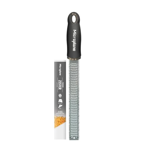 Microplane Grattugia Zester Nero Ideale Per Agrumi, Formaggio A Pasta Dura, Zenzero, Cioccolato E Noce Moscata Con Lama Fine - Made In Usa