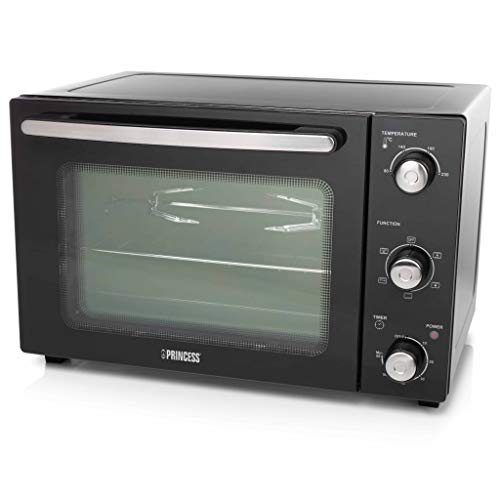 Princess Deluxe 112751 Forno Elettrico Ventilato – Capacità 32 Litri – Facile Da Pulire, Nero E Argento