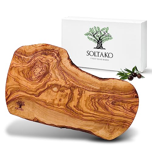 Soltako Tagliere In Legno D'Ulivo Rustico - Tagliere Da Cucina Per Formaggi Rustici - Tagliere Professionale Grande - Tagliere Per Salumi, Aperitivo,
