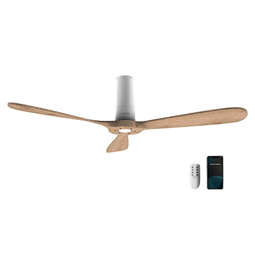 Cecotec Ventilatore Da Soffitto Con Telecomando E Wifi Energysilence Aero 5500 White Aqua Connected. 40 W, Diametro 52", 3 Pale, Adatto Per Uso Estern