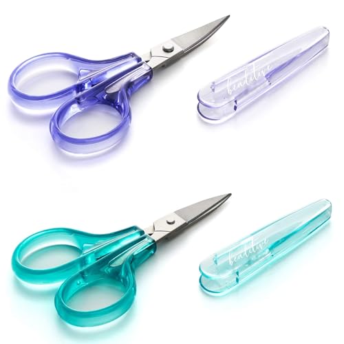 Beaditive Particolare Craft Forbici Set (2 Pz.) Curve E Rette, Sharp, Compact | Cucito, Ricamo, Taglio Di Carta, Crafting | Acciaio Inossidabile | Cov