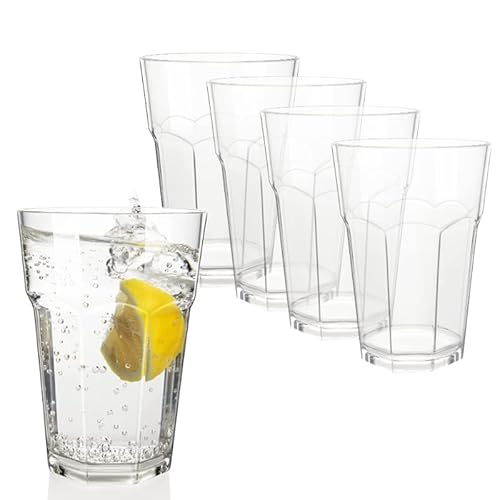 Virsus 10 Bicchieri Trasparenti 2763, Capacità 400 Cc, Tumblers Infrangibili E Riutilizzabili, Impilabile, Lavabili In Lavastoviglie, Riciclabili, Ung