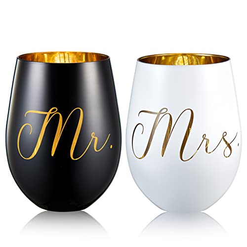 Xilaxila Calici Da Vino Mr And Mrs - Fantastici Regali Di Fidanzamento, Regali Di Nozze Per Coppie, Sposi E Sposi, Per Lui E Lei, Regalo Per Addio Al 