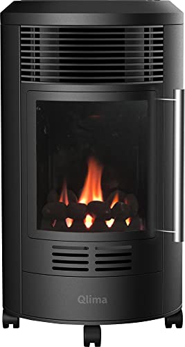 Stufa A Gas Gpl Da Interno 3,4 Kw Effetto Camino Qlima Gh8034R Nera