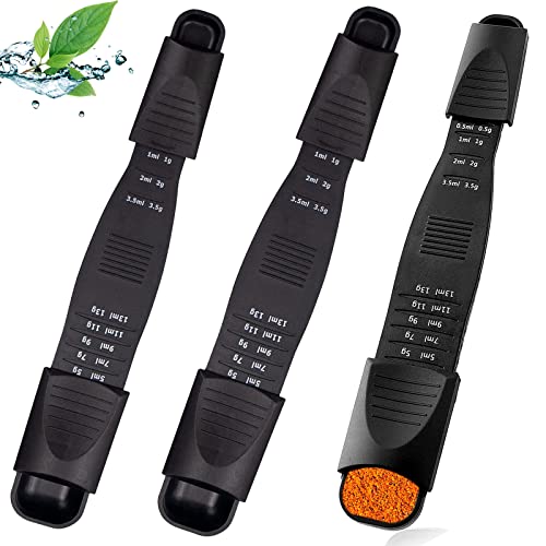 Ctdmj Verstellbares Messlöffel-Set 3 Stück Messlöffel Einstellbar Kochen Messlöffel Verstellbarer Löffel Double End Dosierlöffel Einstellbar 9 Stände