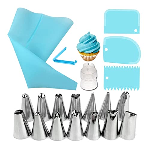 Sac A Poche Professionali E Riutilizzabili – Miglior Sac A Poche In 100% Silicone Alimentare Extra Resistente Per Decorazioni Torte Dolci – Set Pastic