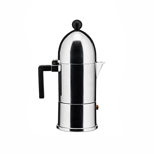 Alessi Caffettiera, Argento/Nero, 8.6 Cm