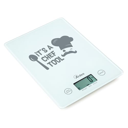 Ardes Ar1Pa2V Glassy Bilancia Da Cucina Digitale In Vetro Super Sottile Portata Max 5 Kg
