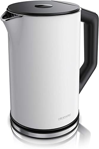 Arendo - Bollitore Acqua Elettrico Da 1.5L 2200W - Eco Controllo Temperatura - Temperatura Regolabile 40-100°C - Parete Doppia - In Acciaio Inossidabi