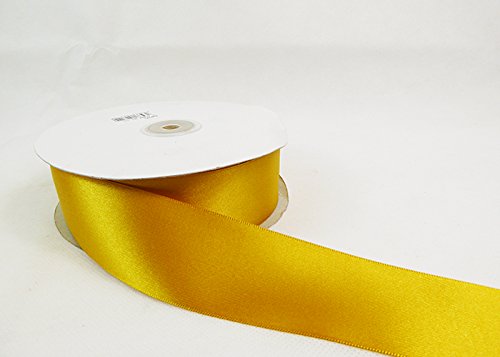 Nastro In Doppio Raso Alto 40 Mm Per 50 Mt Bomboniere Fai Da Te Nozze Nascite Wedding (Oro)