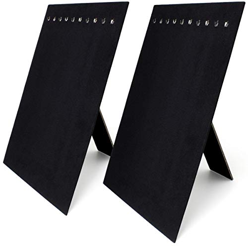 Igadgitz Home U7090 Espositore Collane Espositore Gioielli Porta Velluto (10 Ganci) - Nero - 2 Pz