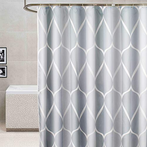 Yishu - Tenda Da Doccia Per Il Bagno, Impermeabile E Antimuffa, Incluso 12 Anelli, 180 X 180 Cm,180 X 200 Cm, 240 X 200, Tessuto, Grau, 180*200Cm (B*H