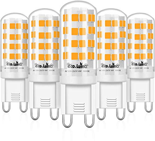 Eco.Luma Led G9 4W G9 Lampadine A Led, 410Lm, Equivalente A 40W Llampadine Alogene, Senza Sfarfallio, Non Dimmerabile, Bianco Caldo 3000K, Ac100-265V,